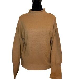NWT Express Women's Beige Mock Neck Sweater Long Sleeve Knit MSRP $64 SZ M